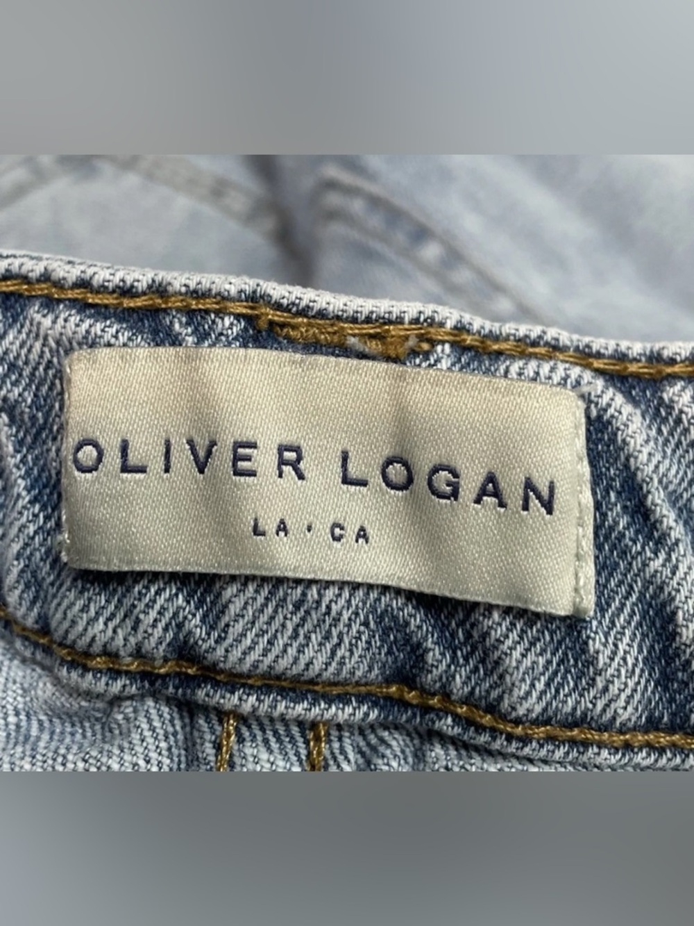 Oliver Logan Aberdeen Wide Leg Crop Jeans Womens Size 30 Blue High Rise Raw Hem - Picture 8 of 14